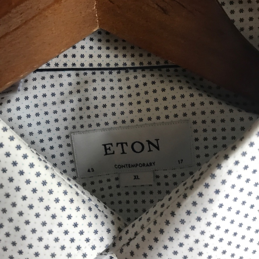 ETON Men’s button-up dress shirt; French collar.